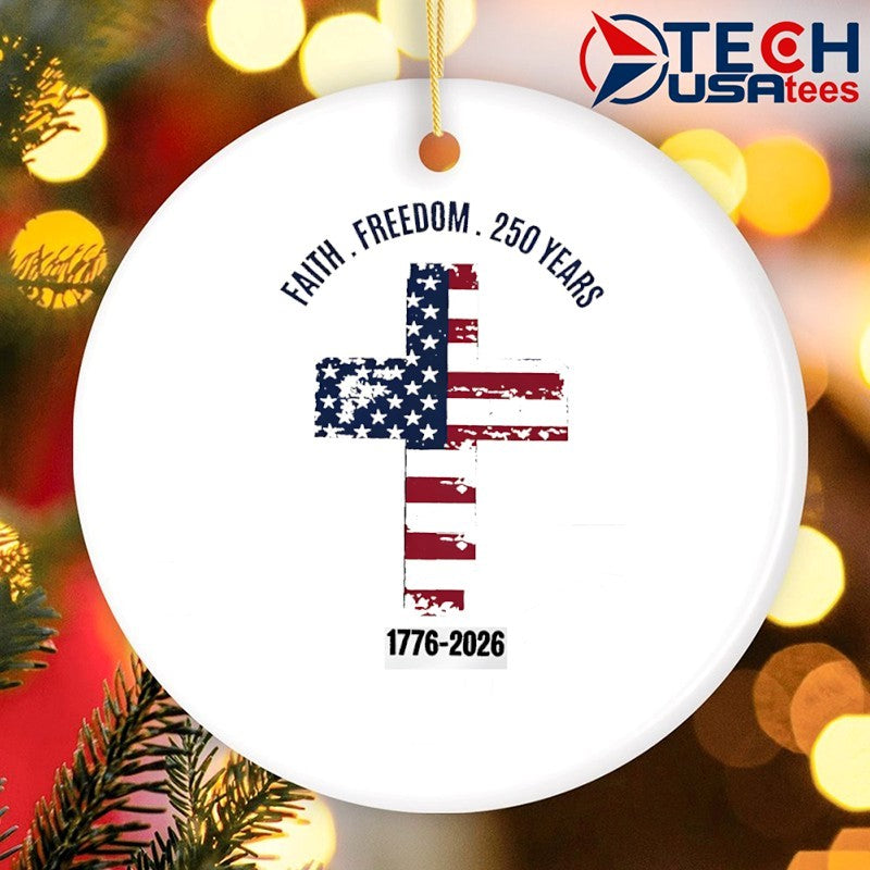 Faith Freedom 250 years 1776-2026 United States of America cross flag shirt