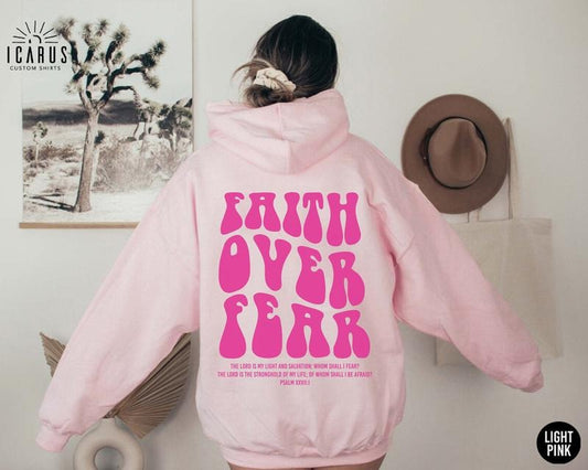Faith Over Fear Christian Hoodie Women's Faith Sweatshirt Aesthetic Religious Gift Bible Verse Shirt Trendy Jesus Lover Church Clothing  T-shirt, sweater and Hoodie