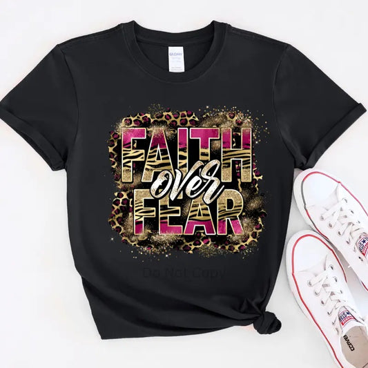 Faith Over Fear Leopard DTF Transfer ONLY