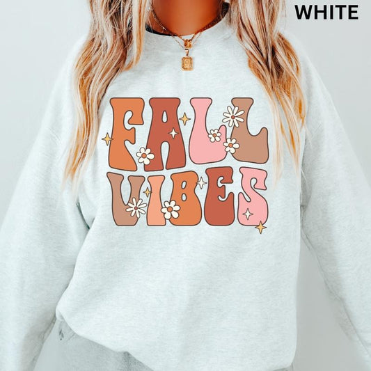 Fall Crewneck Sweatshirt, Fall Vibes #2 Crewneck, Retro Sweatshirt Graphic Oversized Halloween Graphic Crewneck, Cotton Pullover Spooky Season Sweater