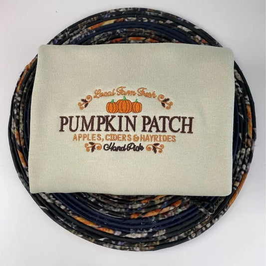 Fall Pumpkin Patch Embroidered Sweatshirt - Pumpkin Crewneck - Halloween Gift For Auntie Uncle Farmer