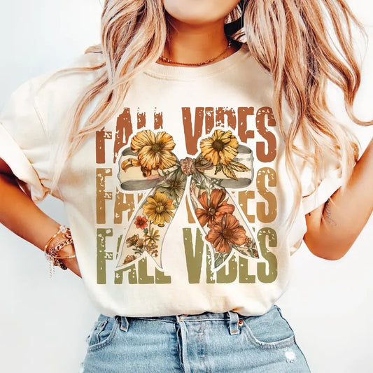 Fall Vibes Design | Autumn Girl | Retro Halloween | Trending | Fall Bow | Soft Girl | Pumpkin Girly | Leopard Pumpkin