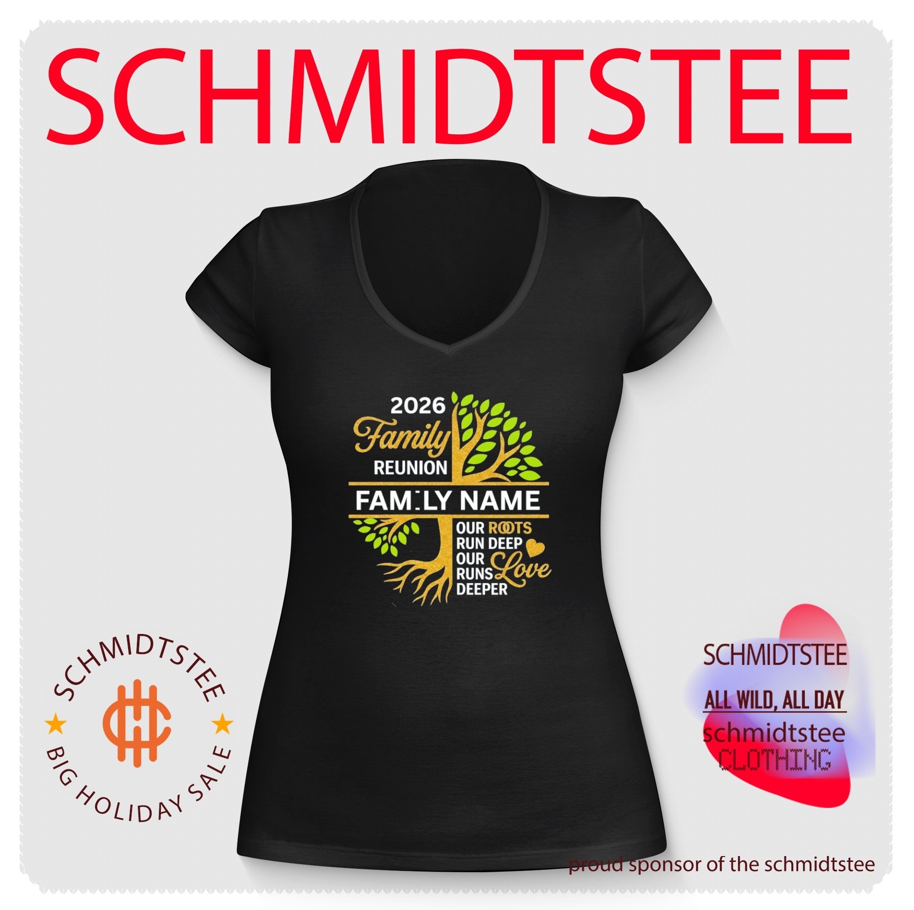 Family Reunion Personalised Name Tree Matching shirt