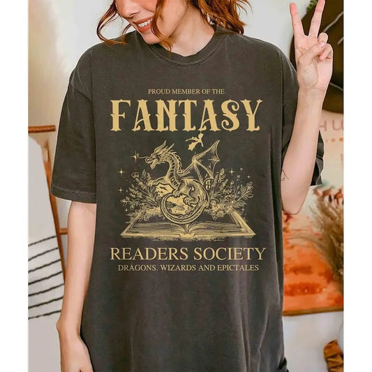 Fantasy Readers Society Shirt, Readers Vintage, Reading Shirt for Women, Bookish Shirt for Romance, Gift for Book Lovers, Bookish Gift