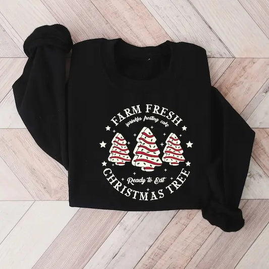 Farm Fresh Christmas Tree Z-Shirt, Christmas Tree Cake Shirt, Christmas Cake Sweatshirt, Christmas Crewneck, Christmas Shirt For Women  T-shirt, sweater and Hoodie