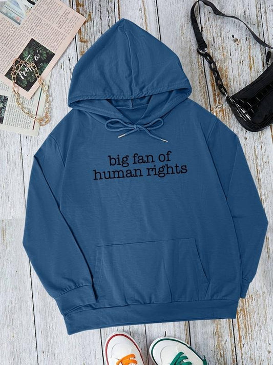 Fashion Casual Simple Letter Print Long Sleeve Hoodie Sweatshirt with Pocket, Available in 7 Colors, Perfect for Fall & Winter