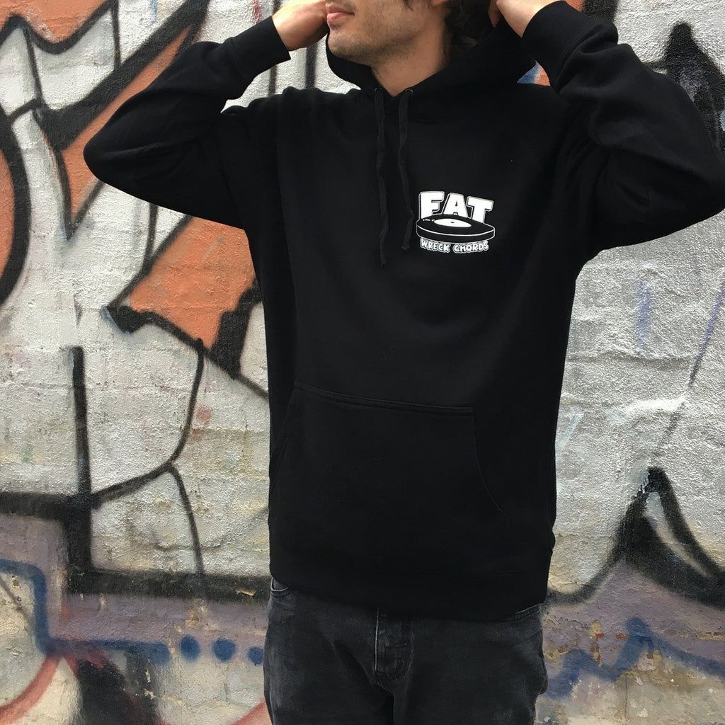 Fat Wreck Chords Logo Pullover Hoodie (Black) T-Shirts, Sweatshirt | CoreVibeTees.com (Image 3)
