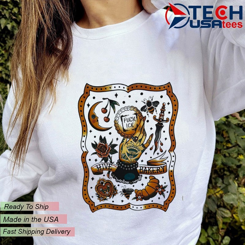 Fck ICE traditional tattoo flash shirt
