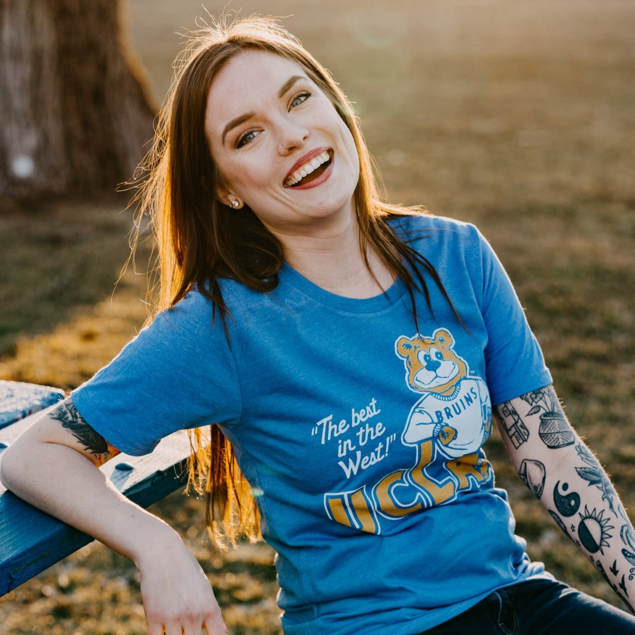 UCLA Retro Joe Bruin Women's Tee Hoodie, Sweatshirt | CoreVibeTees.com (Image 2)