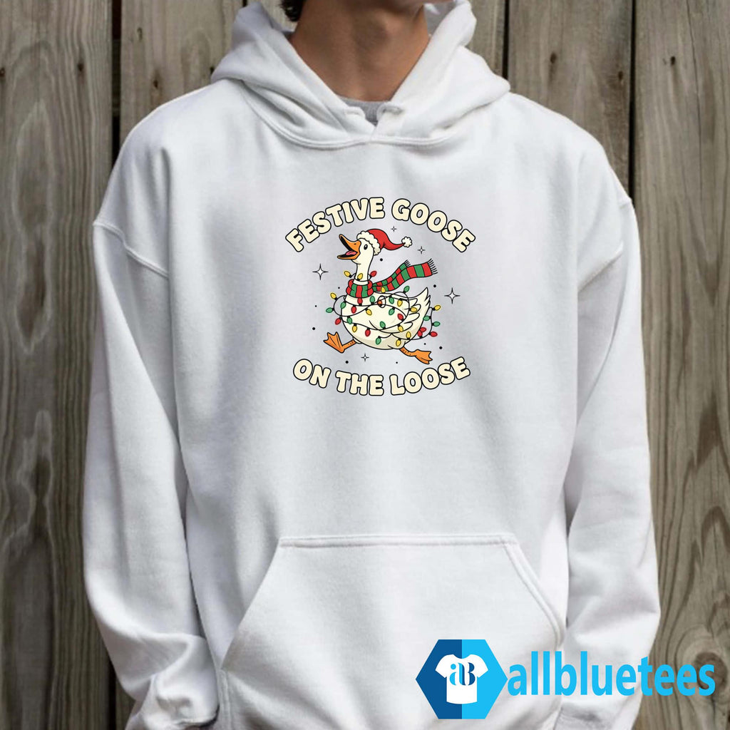 Festive Goose On The Loose Christmas Shirt