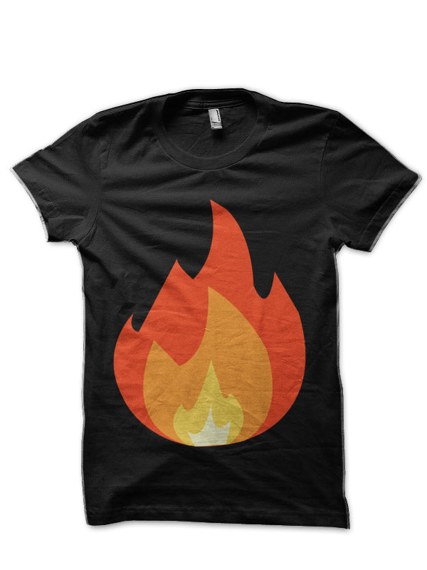 Fire Emoji Black T-Shirt Hoodie, Sweatshirt | CoreVibeTees.com