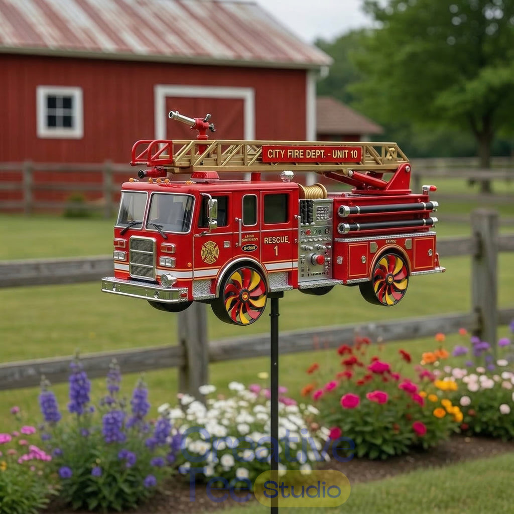 Fire Truck Garden Wind Spinner
