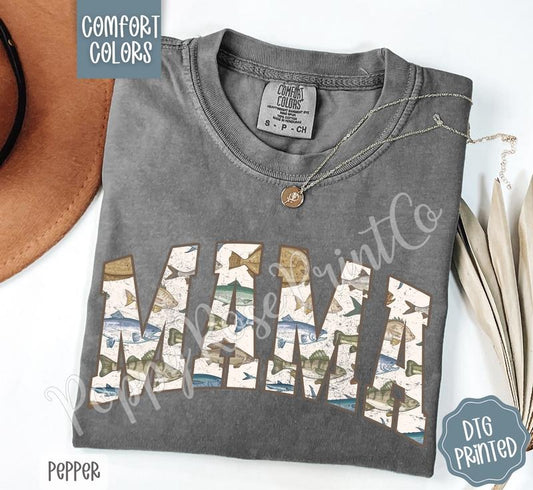 Fishing Mama Shirt Comfort Colors, Cute Fish Mom Tshirt,  Trendy  Women's Tee, Gift for Her