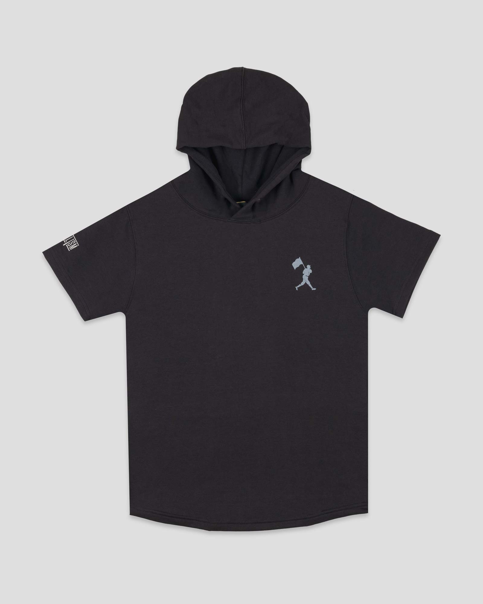 Flag Man Short Sleeve Hoodie (Black) - Youth T-Shirts, Sweatshirt | CoreVibeTees.com (Image 1)
