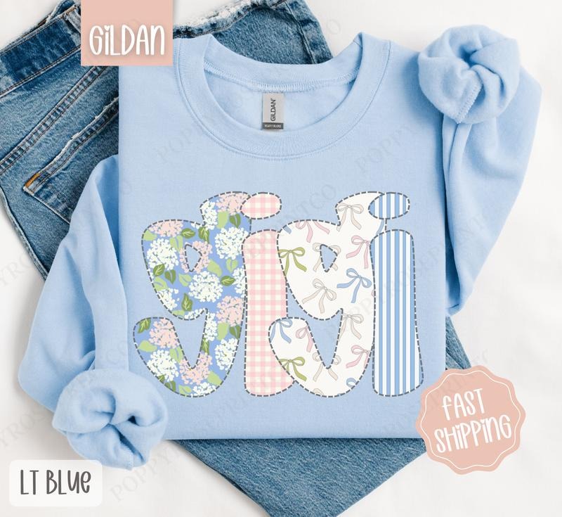 Floral Gigi Sweatshirt, Cute Spring Grandma Sweater, Coquette Gigi Crewneck