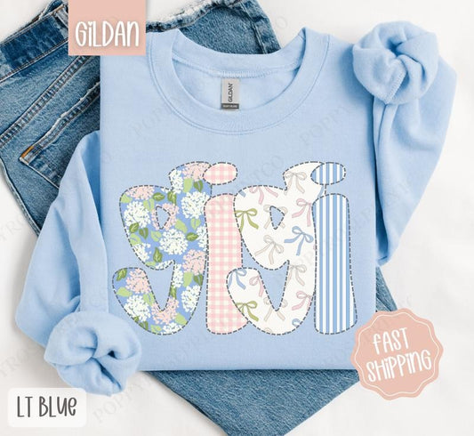 Floral Gigi Sweatshirt, Cute Spring Grandma Sweater, Coquette Gigi Crewneck