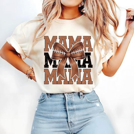 Football Mama, Coquette Bow, Game Day, Sports Tshirt