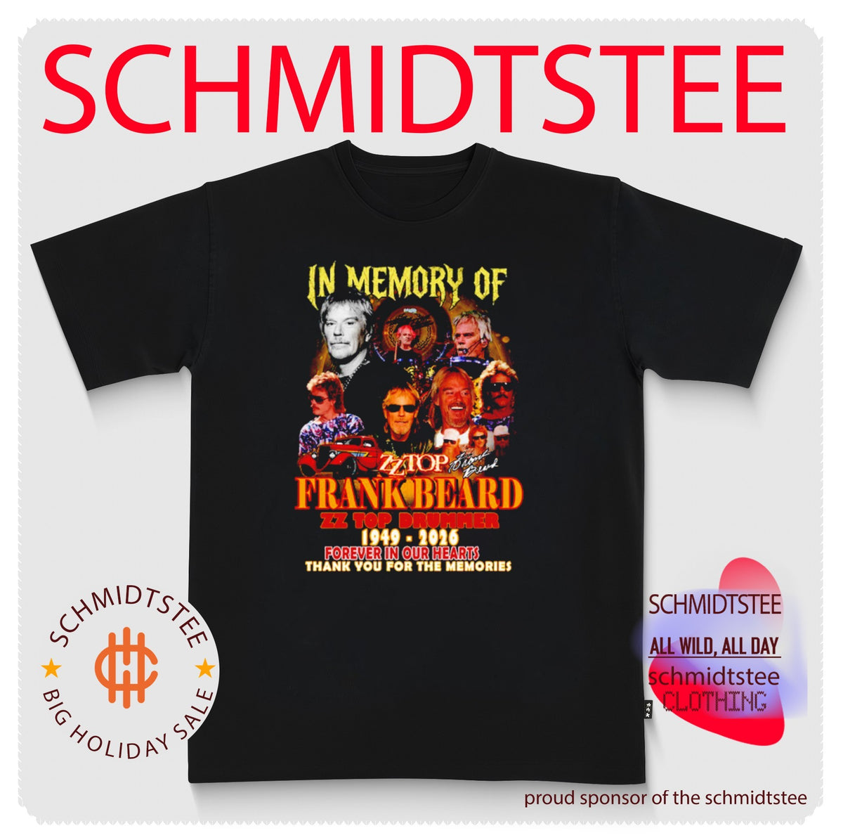 Frank Beard In Memory of ZZ Top Drummer 1949-2026 Forever in Our Hearts shirt