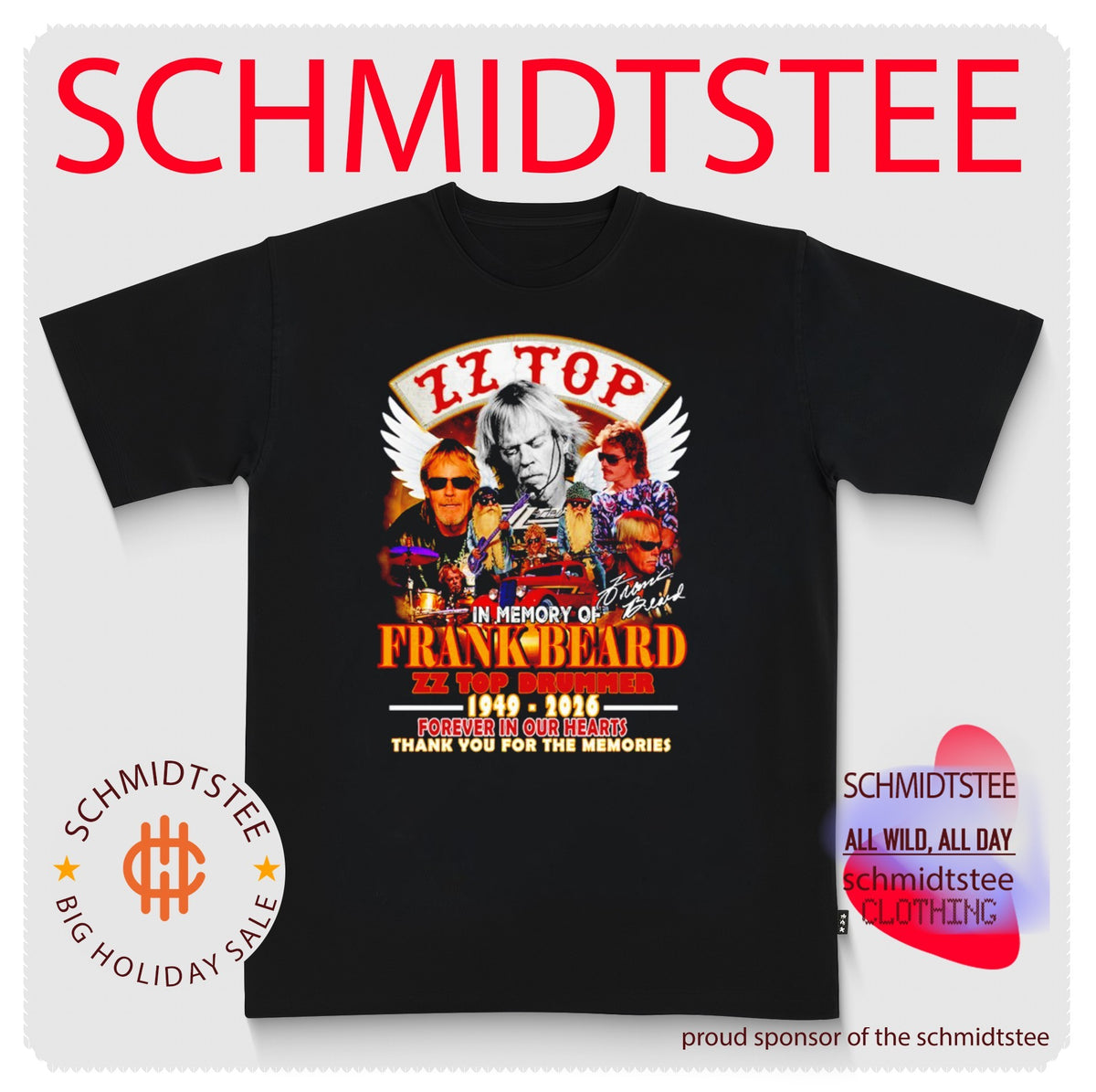 Frank Beard In Memory of ZZ Top Drummer 1949-2026 shirt