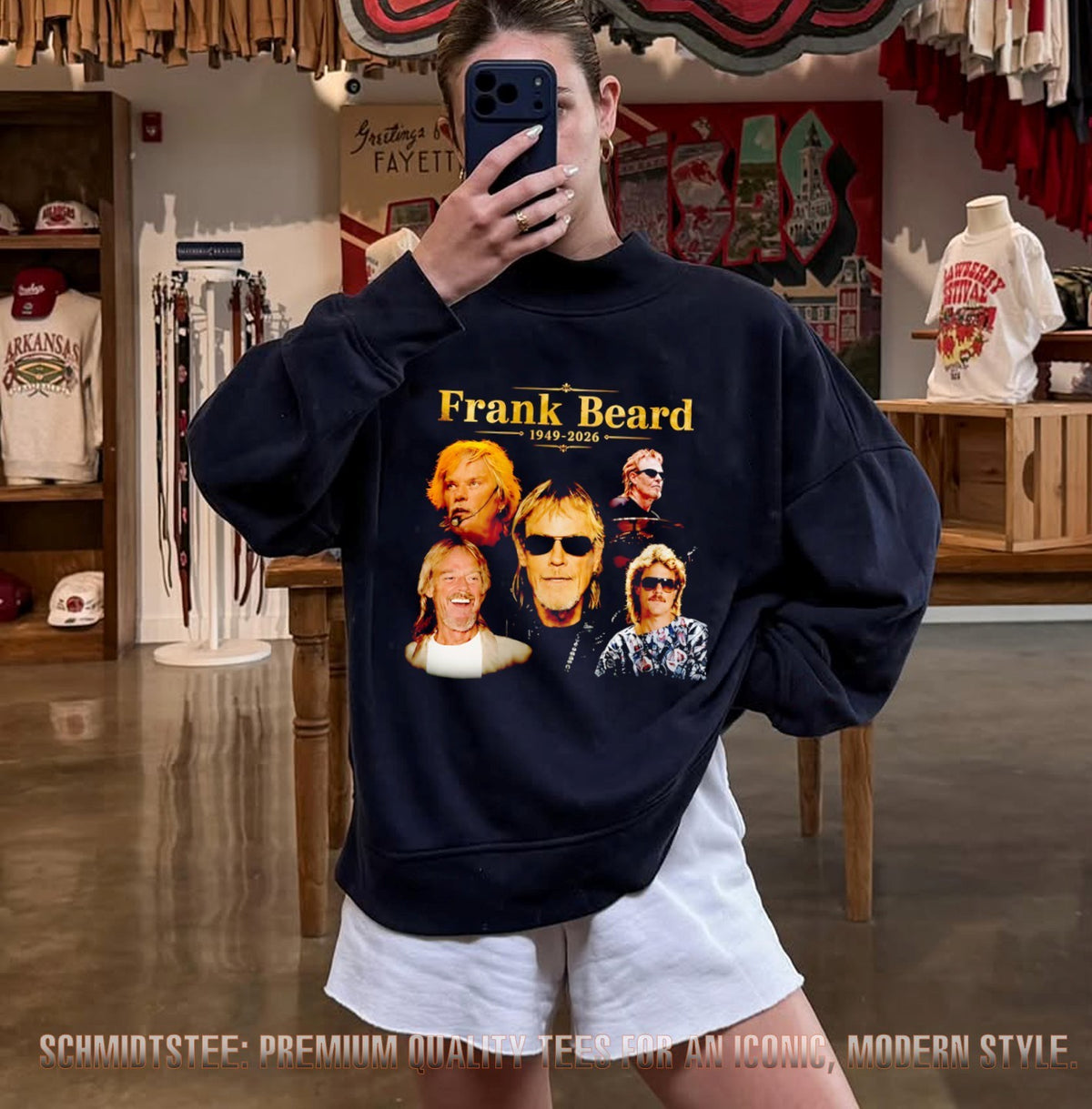 Frank Beard memorial 1949-2026 portrai collage shirt