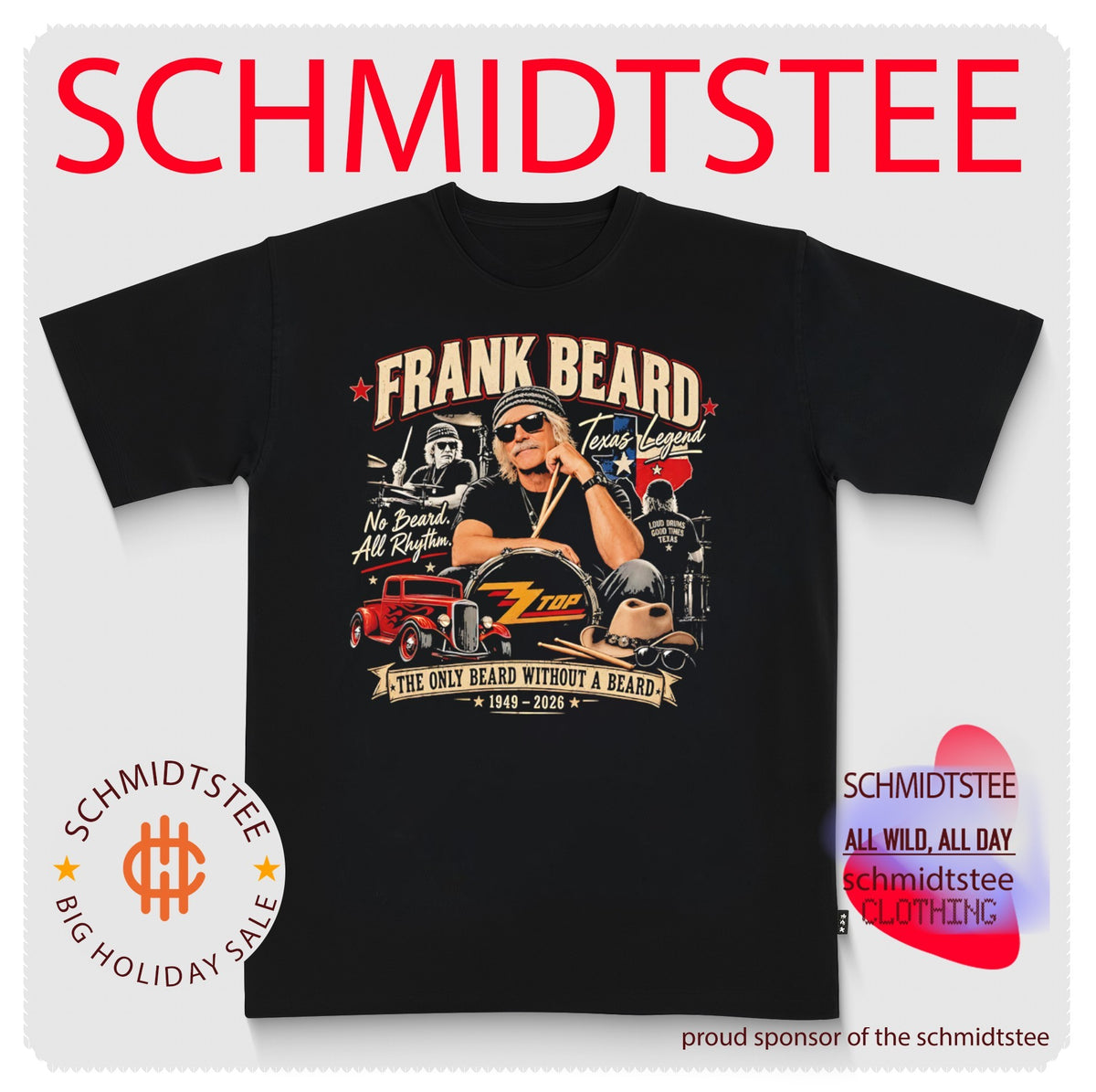 Frank Beard the only Beard withou a Beard 1949-2026 vintage shirt