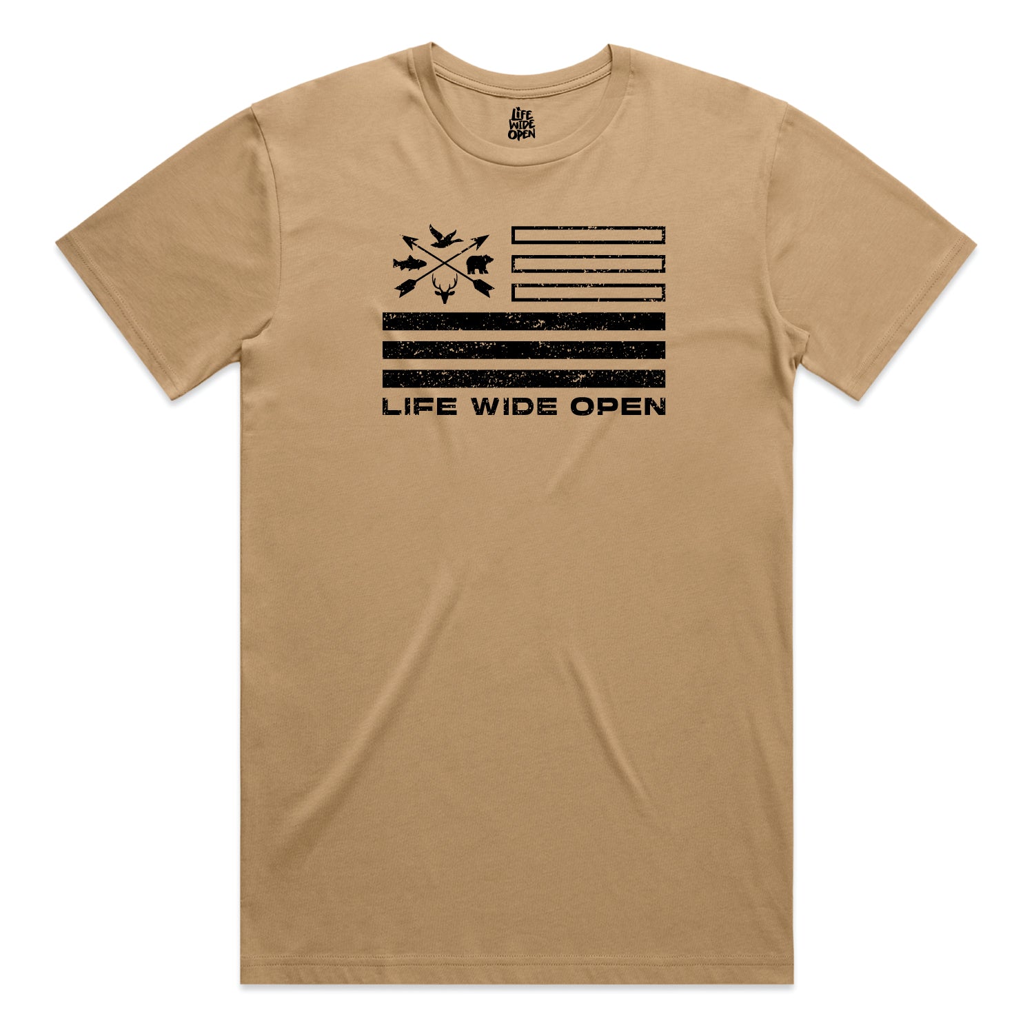Freedom Outdoors Khaki Tee Hoodie, Sweatshirt | CoreVibeTees.com (Image 1)