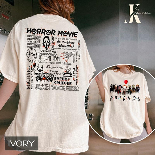 Friends Halloween Characters Shirt, Spooky Halloween Shirt, Halloween Friends Sweatshirt, Horror Halloween Sweater, Scary Movies T-Shirt, Halloween Hoodie