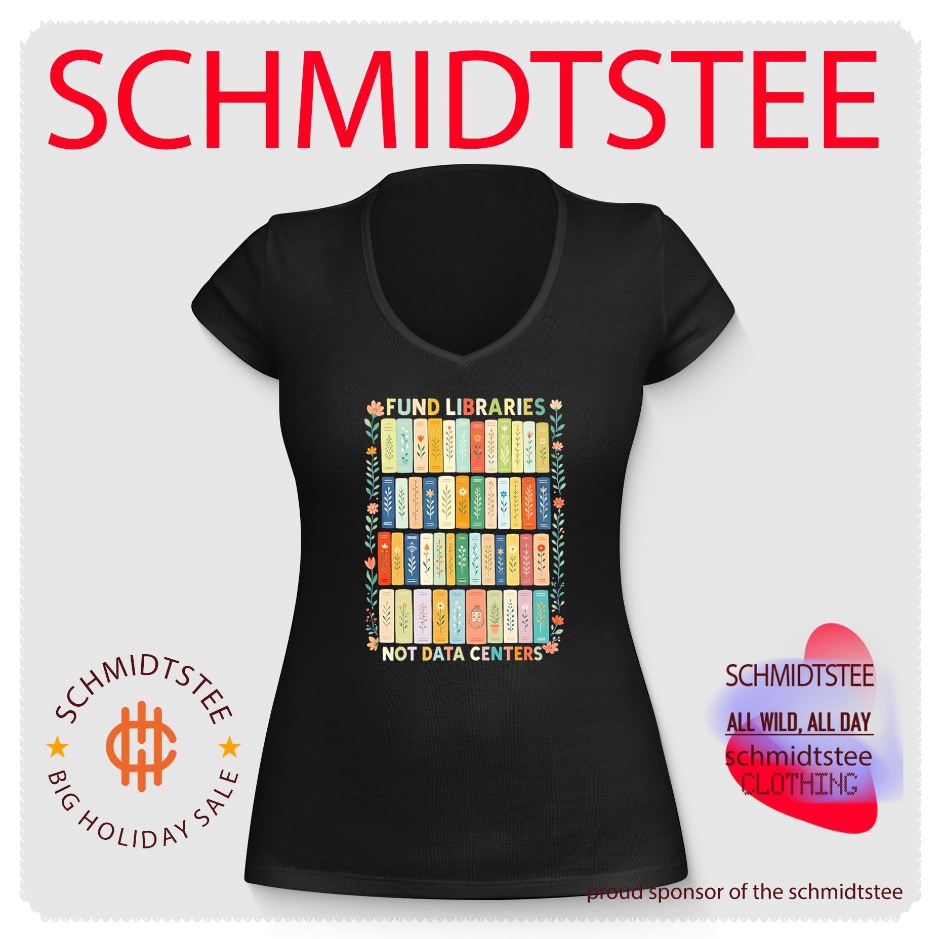 Fund libraries not data centers graphic shirt
