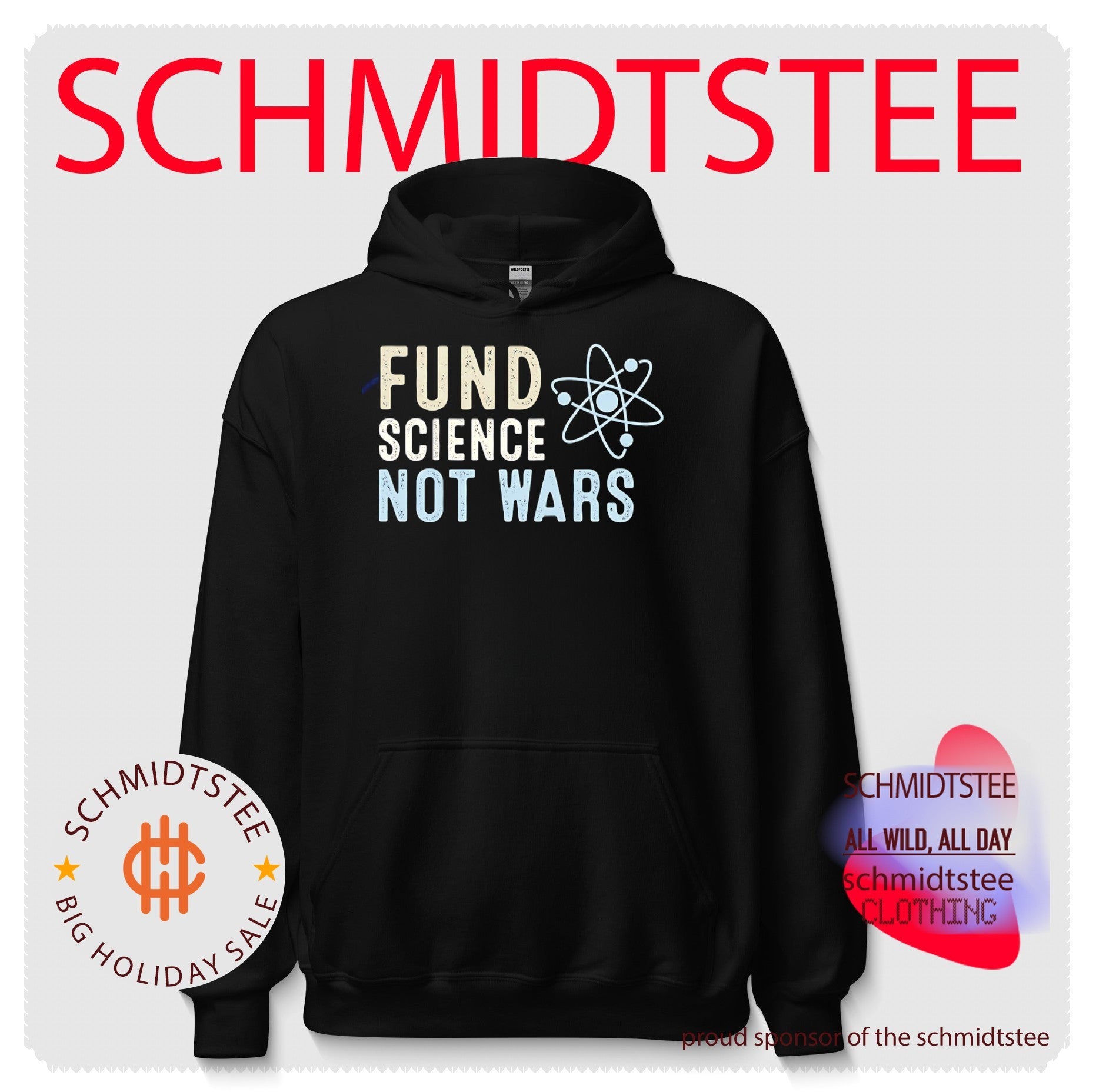 Fund science not wars simple graphic text shirt