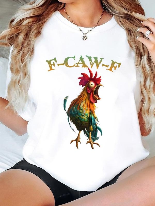 Funny Chicken Shirt, F-Caw-F T Shirt, Trendy Black Chicken Shirt Hoodie, Sweatshirt | CoreVibeTees.com