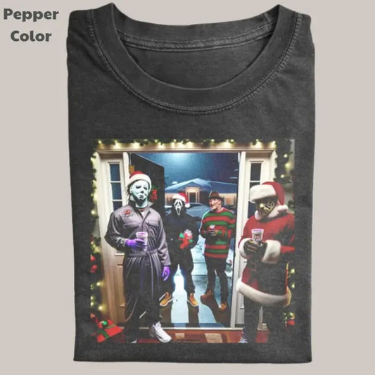 Funny Christmas Vintage Tee, Freddy Michael Ghost Jason T-Shirt, Movies Graphic Tee, Meme Cringe Funny Dumb Shirt, Menswear Womenswear Streetwear