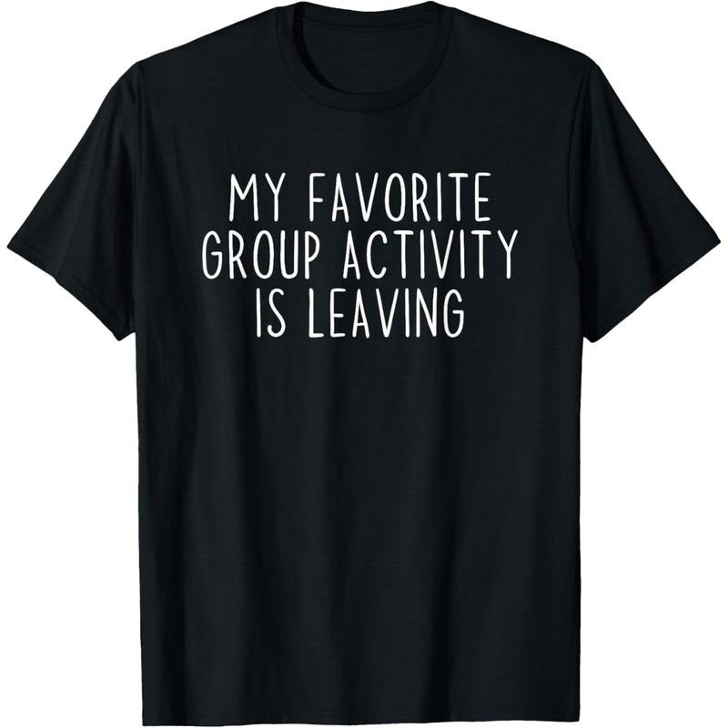 Funny Introvert Antisocial Sarcastic Humorous Black Unisex-Adults Small Cotton Short Sleeve Classic Fit Crew Neck T-Shirt made in USA