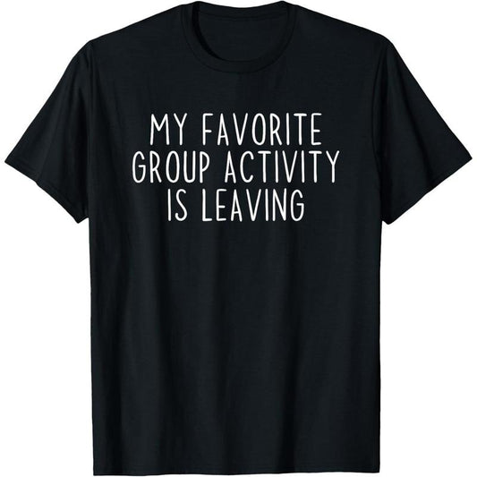 Funny Introvert Antisocial Sarcastic Humorous Black Unisex-Adults Small Cotton Short Sleeve Classic Fit Crew Neck T-Shirt made in USA