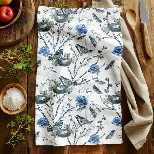 Funny Subtle F Trump Chinoiserie French Toile Tea Towels, Anti Trump Mother's Day, Kitchen Decor, Progressive Liberal Housewarming Gift