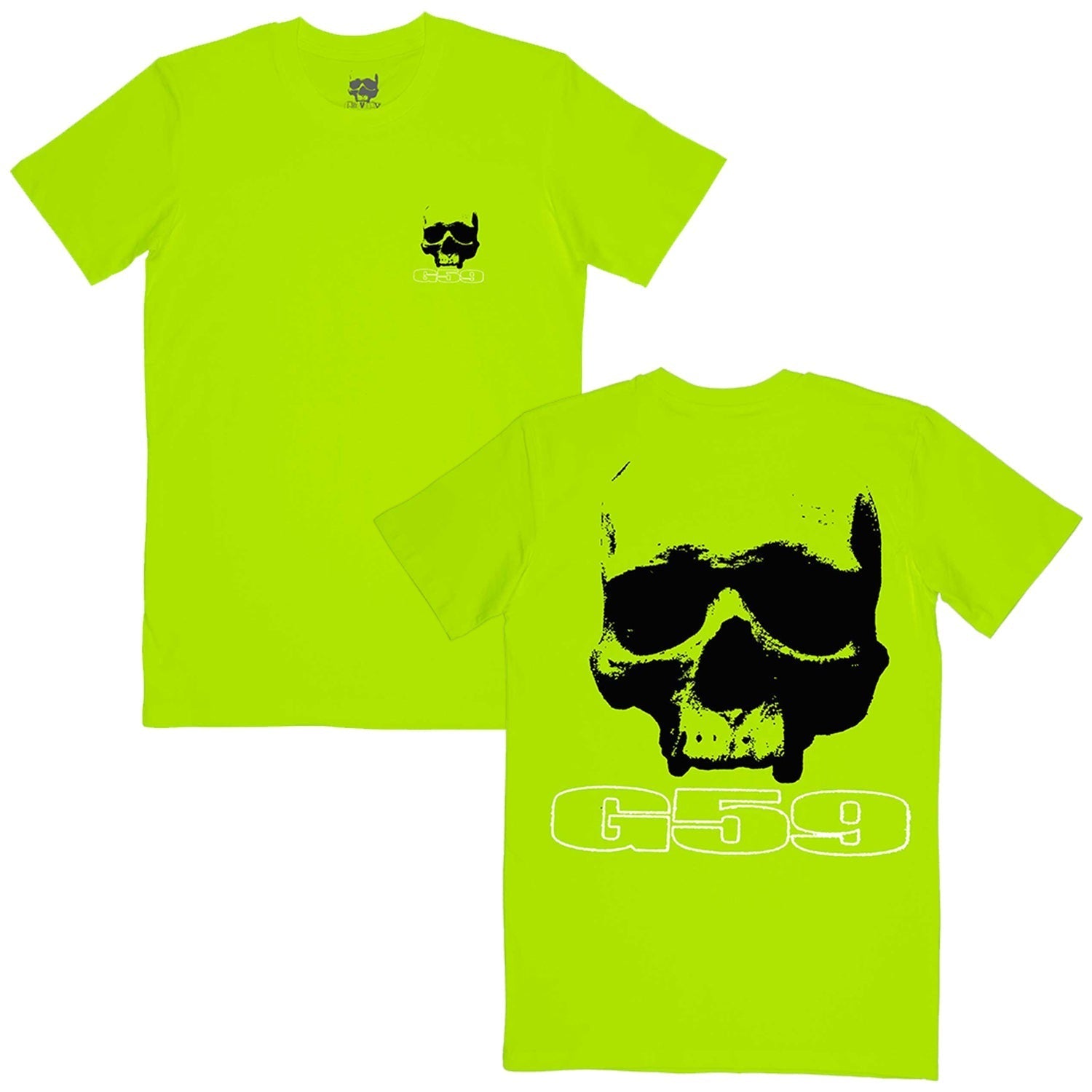 G59 Skull T-Shirt (Safety Green) Hoodie, Sweatshirt | CoreVibeTees.com (Image 1)