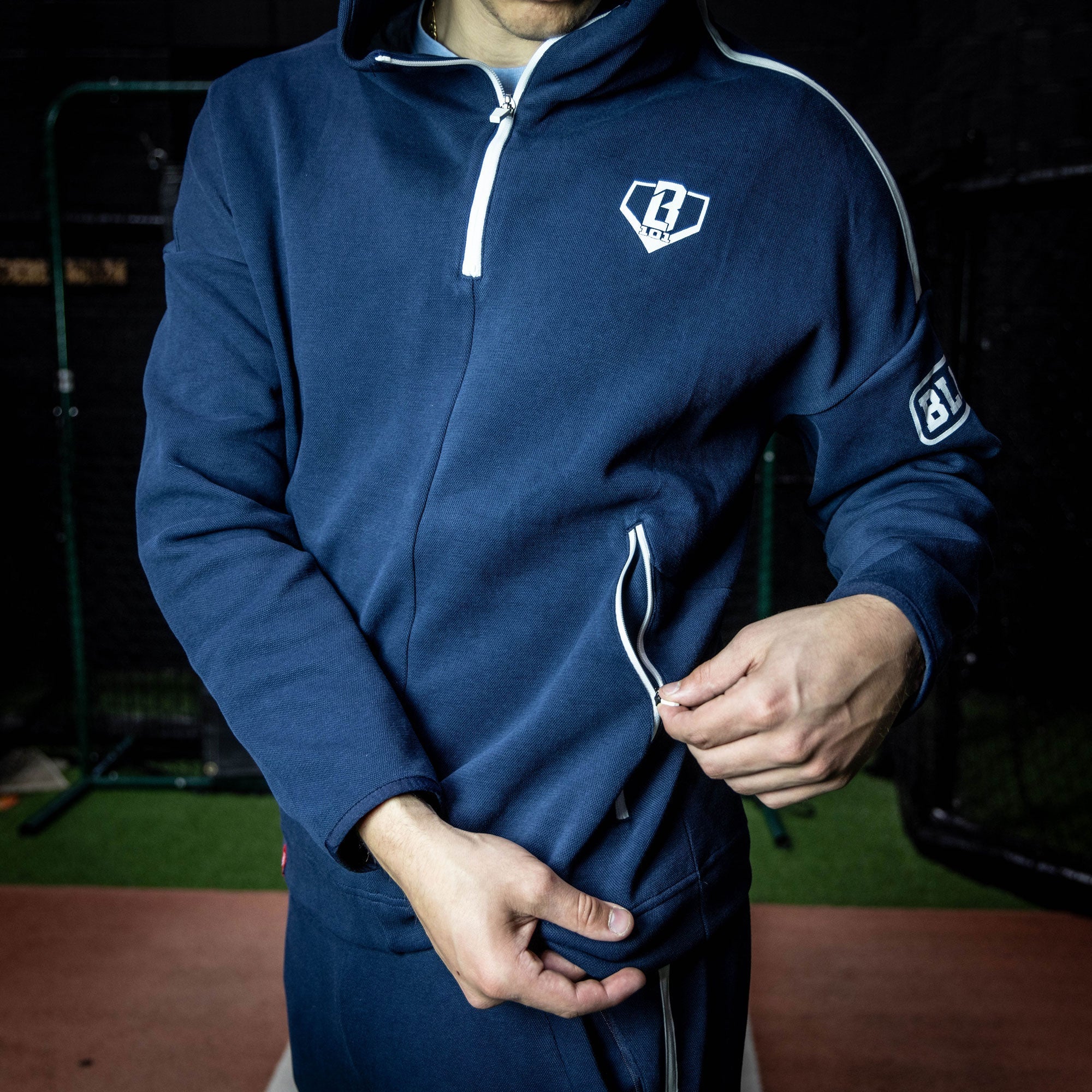 Game Day 1/4 Zip Hoodie - Navy T-Shirts, Sweatshirt | CoreVibeTees.com (Image 2)