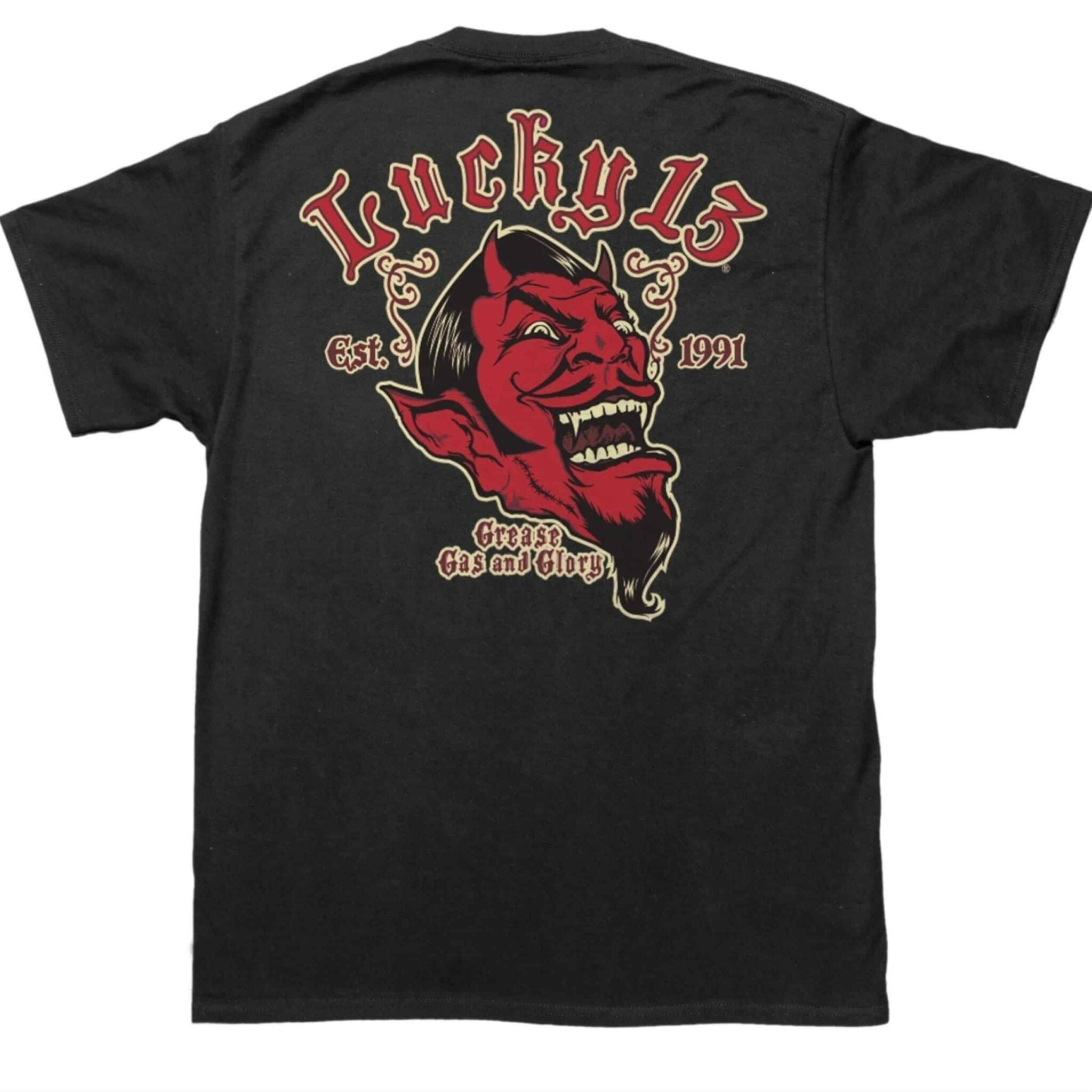 Lucky 13 Grease, Gas, Glory T-Shirt Hoodie, Sweatshirt | CoreVibeTees.com (Image 1)