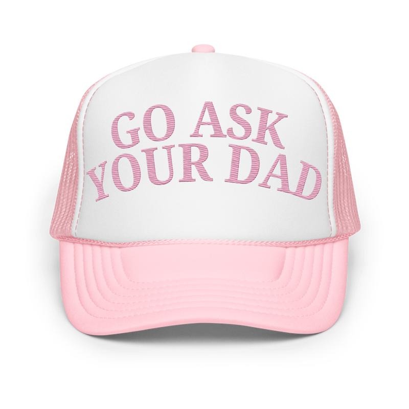 GO ASK DAD Foam trucker hat - Pink