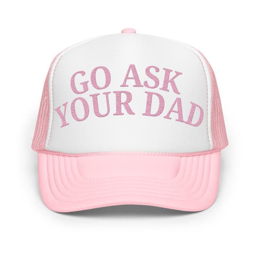 GO ASK DAD Foam trucker hat - Pink