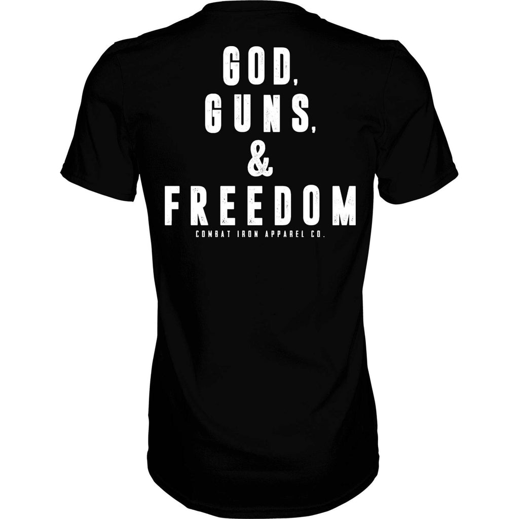 GOD, GUNS, & FREEDOM Men's T-Shirt Hoodie, Sweatshirt | CoreVibeTees.com (Image 2)