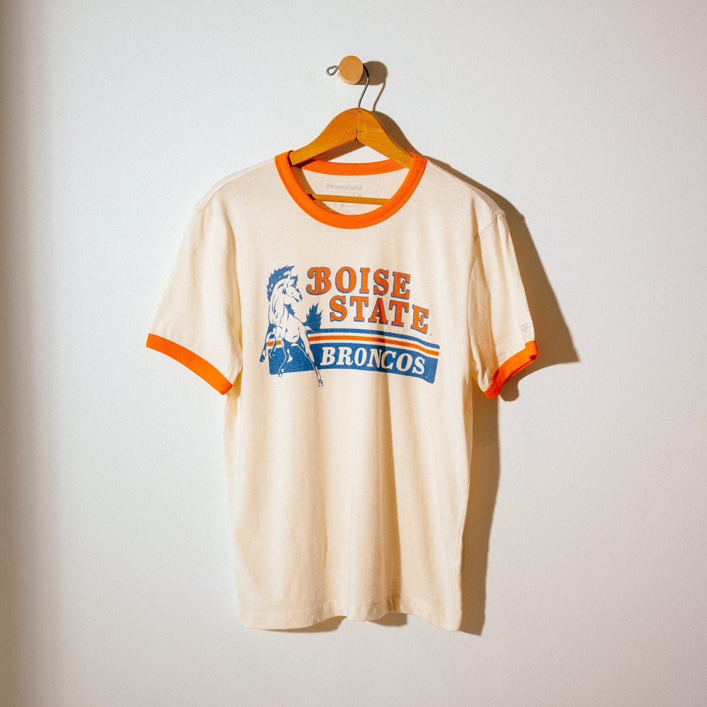 Boise State Broncos Vintage-Inspired Ringer Tee Hoodie, Sweatshirt | CoreVibeTees.com (Image 2)