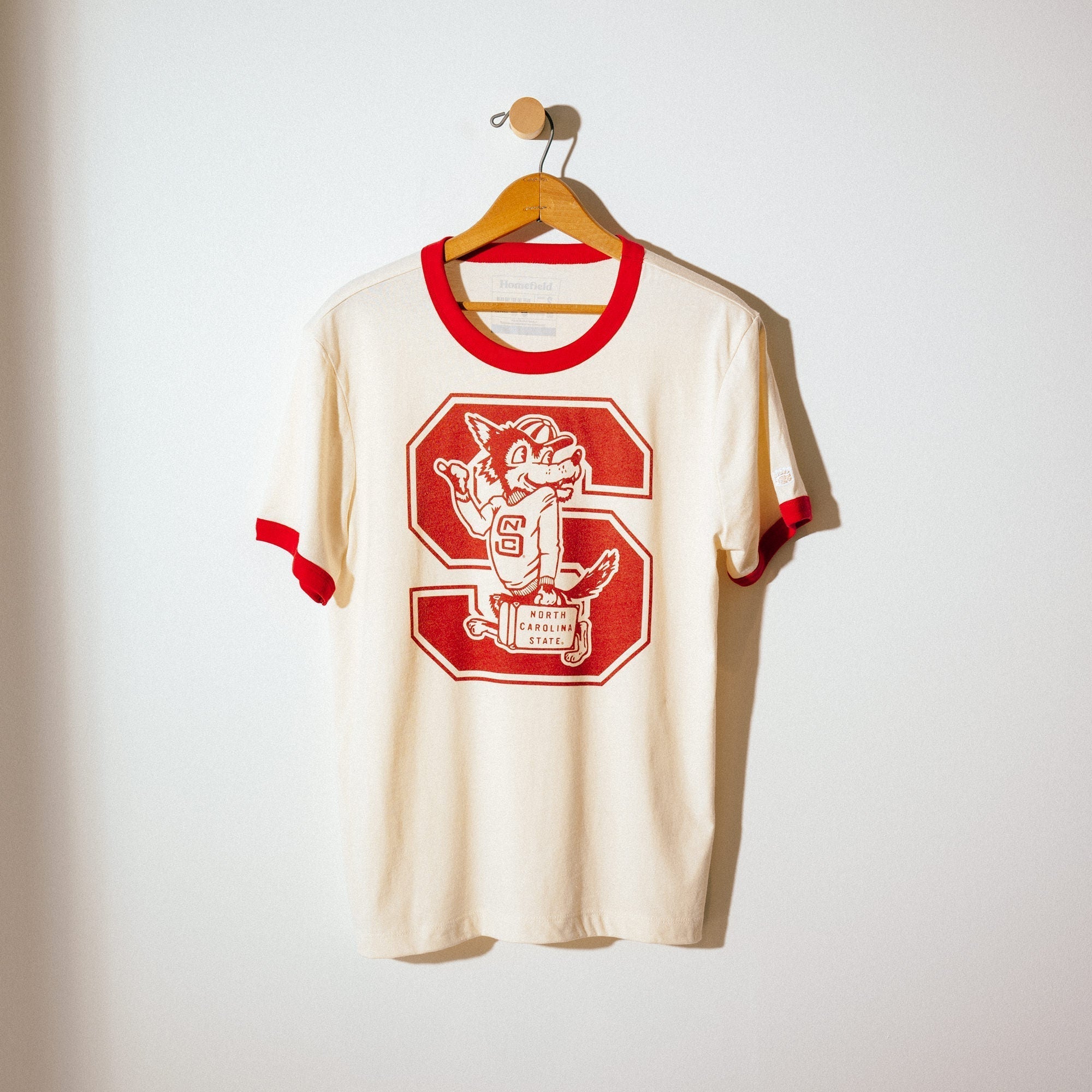 NC State Wolfpack Vintage Wolf Logo Ringer Tee Hoodie, Sweatshirt | CoreVibeTees.com (Image 2)