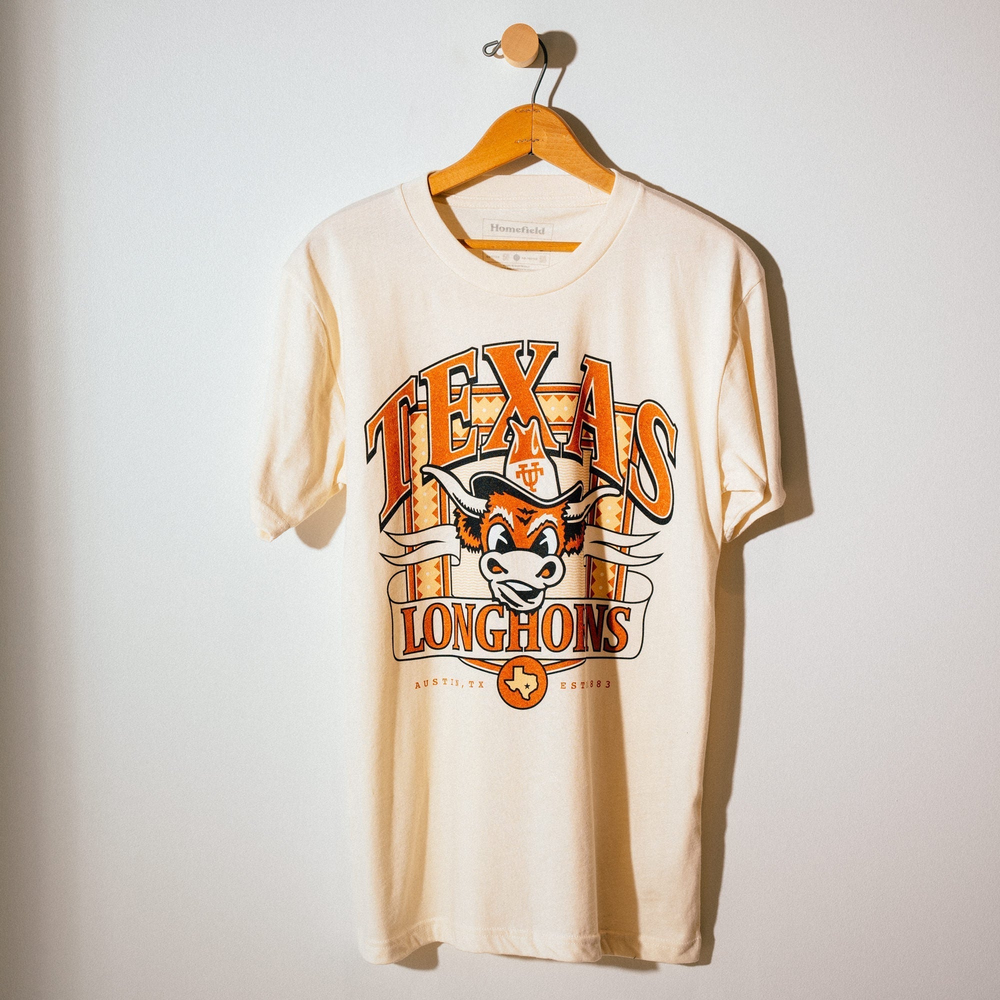 Texas Longhorns Vintage Logo Estd. 1883 Tee Style001 Hoodie, Sweatshirt | CoreVibeTees.com (Image 2)