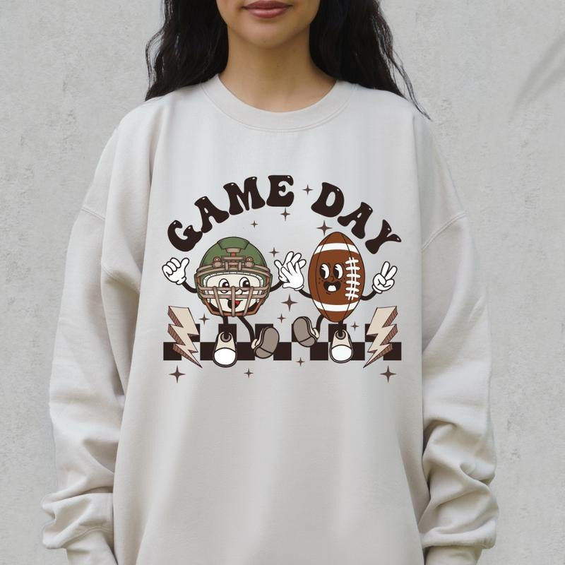 GREEN HELMET GAMEDAY Crewneck Sweatshirt Crewneck Sweatshirt Unisex Fit Causal Sweatshirt for Halloween Oversized Womenswear
