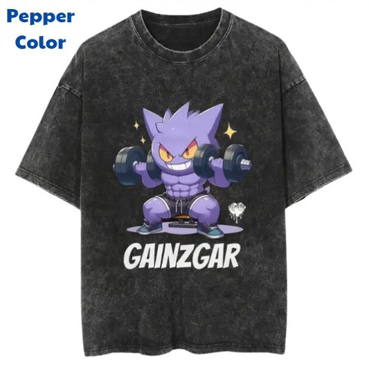 Gainzgar Vintage Tee, Gengar T-Shirt, Pokemon Tee, Anime Shirt, Animation Graphic Tees, Gym Shirt, Unisex T-Shirt, Gift For Men Women