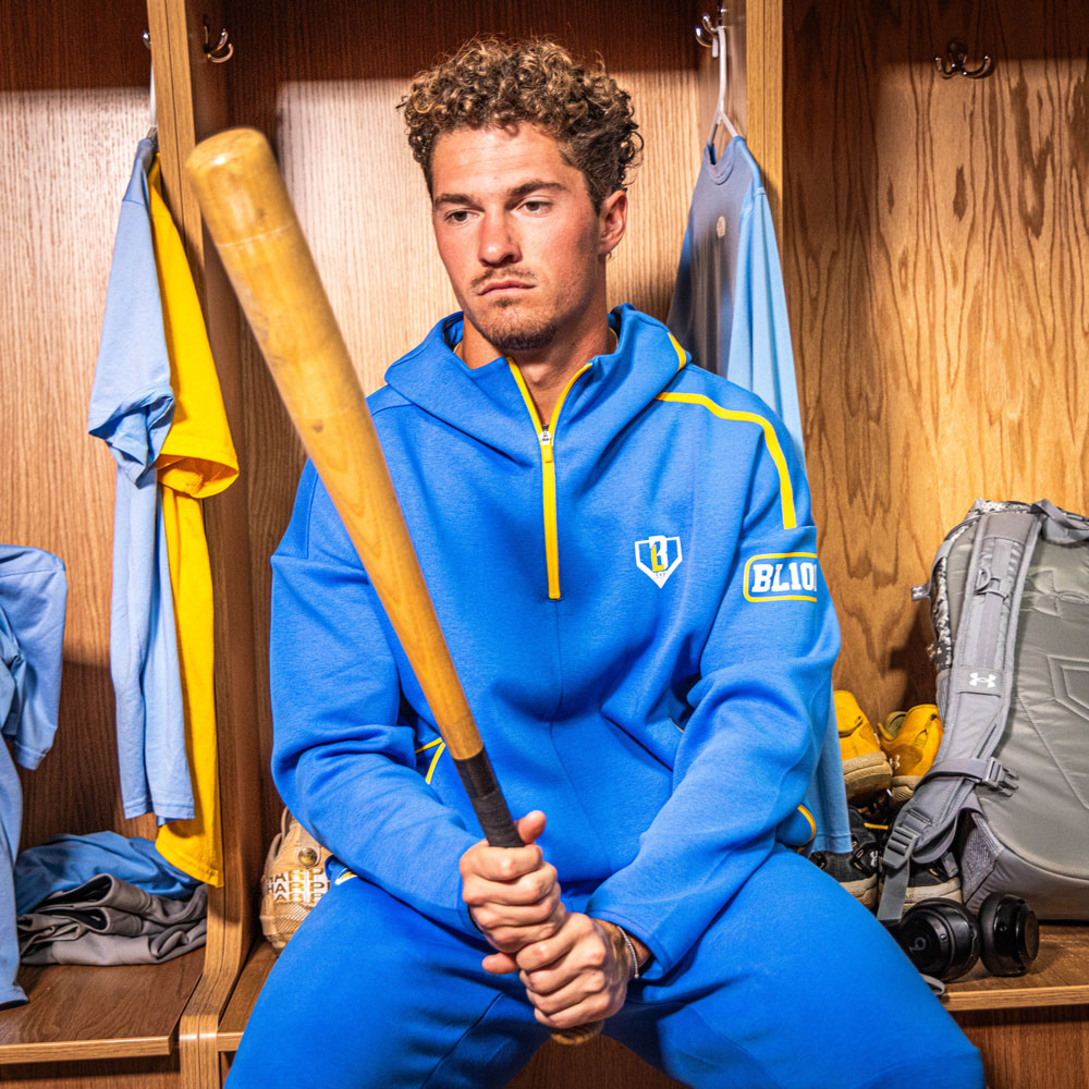 Game Day 1/4 Zip Hoodie - Blue/Yellow/White T-Shirts, Sweatshirt | CoreVibeTees.com (Image 4)
