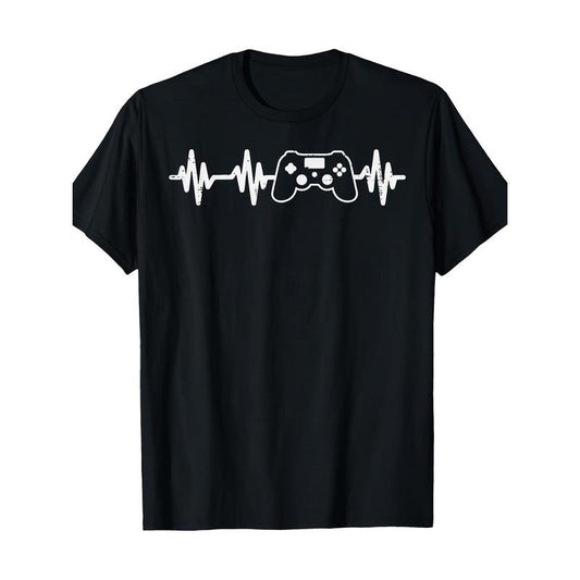 Game Heartbeat Game Controller Player 100% cotton T-shirt Made in USA