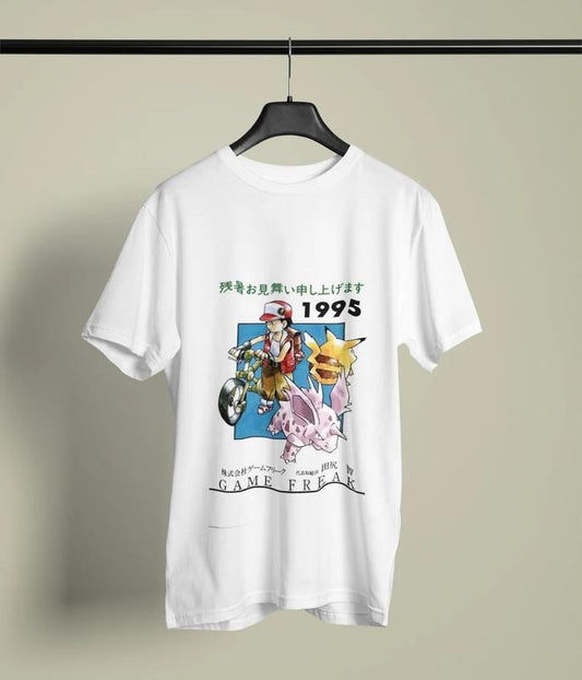 Gamefreak Inspired Vintage Graphic Tee Anime T-shirt Nostalgic Gift Idea Present For Him For Her