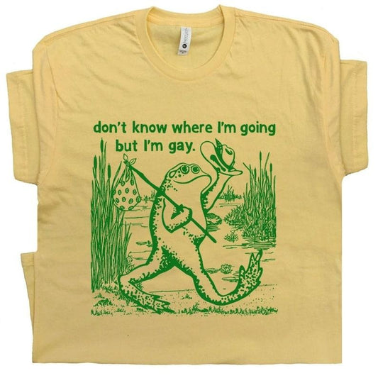 Gay Frog Shirt I Don't Know Where I'm Going But I'm Gay Shirt Funny LGBTQ T Shirt for Men Women Cool Vintage Queer Graphic Shirts Gay Pride  T-shirt, sweater and Hoodie