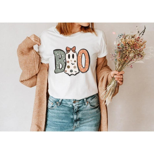 Geist Tshirt Boo Halloween - Retro Geist Shirt - Boho Clothing - Autumnal Shirt - Tshirt Halloween Motif - Cottagecore-style - Autumn Shirt TK43GN